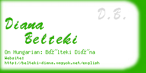 diana belteki business card